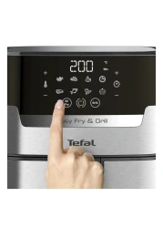 Tefal Easy Fry Precision Plus 2-in-1 Digital Air Fryer and Grill, EY505D27, Silver, 4.2 L