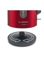 Bosch DesignLine Electric Kettle TWK4P434GB, 3000 W, 1.7 L, Deep Red Crystal, Stainless Steel, Power-on Indicator