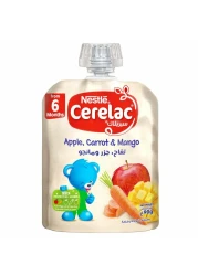 نستله سيريلاك طعام أطفال مهروس تفاح، جزر ومانغو 90 غرام