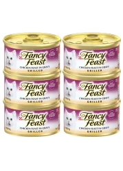 Purina Fancy Feast Grilled Chicken Feast in Gravy Wet Cat Food Can, 85g Pack of 6