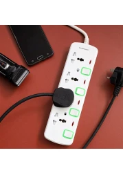 Olsenmark 4 Way Power Socket with Individual Switches- OMES1728D/ Equipped with PP Fire Proof Housing, Copper Parts, and Child Safety Shutter/ 3-meter Extension Cord, Ideal for Home, Office,