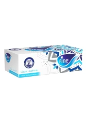 فاين مناديل الوجه الناعمة الكلاسيكية المعقمة بطبقتين - أبيض - 150 ورقة حزمة من 5