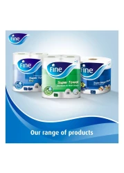 فاين سوبر تاول برو لفائف مناديل مطبخ ورقية 60 منديل × 3 طبقات 2 لفائف