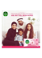 Dettol Skincare Anti-Bacterial Wipes White 10 Wipes Pack of 3