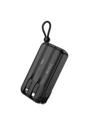 سيليريس تريك بطارية شحن مع كابل شحن مدمج ومحول 10000 مللي أمبير في الساعة - أسود