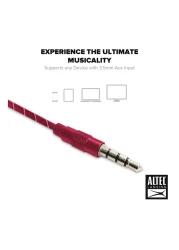 ألتيك لانسنيغ سماعات أذن سلكية معدنية مع ميكروفون- أحمر