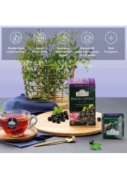 أحمد تي شاي أسود بنكهة الكشمش الأسود مع قطع الفاكهة، 20 كيس شاي