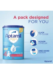تركيبة حليب أبتاميل أدفانس للأطفال الخالي من زيت النخيل، المرحلة الرابعة، من 3 إلى 6 سنوات، 800 غرام