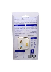 MyChoice 4-Way Universal Socket Adapter with USB 12W
