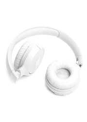 جي بي إل تيون 520BT سماعات رأس مع ميكروفون فوق الأذن بتقنية البلوتوث وباس نقي، أبيض