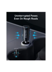 أنكر شاحن خاص بالسيارة مع 2 منفذ - أسود 30 واط