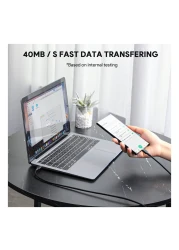 Aukey Circlet CC Nylon Braided USB-C To USB-C Data Sync And Charging Cable Black 1m 60W