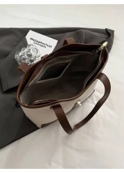 Casual Business Large Capacity Foldable Dual Strap Tote Bag Suitable For Girls Ladies Shopping Work Commute Outdoor Activities Business Events Gift For Mothers New In Fall Winter Larrge Capacity Shoul