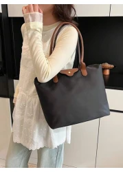 1 Piece Simple And Versatile Casual Versatile Solid Color Large Zipper Large Capacity Shoulder Tote Bag For Women Can Be Worn Cross Body Suitable For Shopping Vacation Work And Commuting Women s Fashi