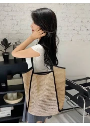 DAZY Large Capacity Women s Fashionable Woven Tote Bag