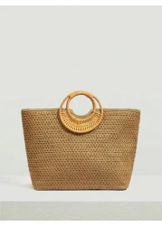 SHEIN VCAY Leaf Flower Pattern Top Handle Bag Sequin Embroidery Detail Woven Bag Perfect For Summer Beach Travel Vacation For Outdoor Holiday Picnic Summer Essentials Perfect For Vacation Holiday Exqu