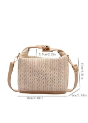 Mini Minimalist Straw Bag New Woven Straw Handbag Fashionable Women s Bag Versatile Shoulder Crossbody Bag Gift Summer Beach For Girls Ladies Students Summer Essentials Perfect For Vacation Holiday