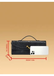 Dedoo حقيبة يد جديدة أنيقة من الجلد المزخرف على الطراز الأوروبي والأمريكي بطبعات جلد التماسيح بالوان الأحمر وال