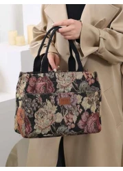 New Arrival Thickened Knitted Jacquard Fabric Handbag Tote Bag Work Shopping Carryall Mother s Outdoor Organizer Cloth Bag Women Handbag