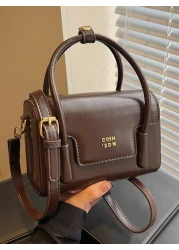 New Autumn And Winter Solid Color Handbag Niche Design Fashionable Letter Versatile Crossbody Bag Classic Atmospheric Adjustable Shoulder Strap Shoulder Bag Suitable For Dating Going Out Shopping And