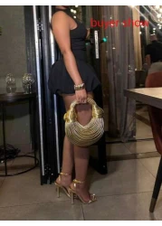 Handbags For Women New Gold Luxury Designer Brand Handwoven Noodle Bags Rope Knotted Pulled Hobo Evening Clutch Chic