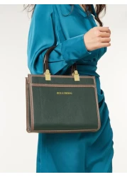 BELLEBORG Old Moeny Lightweight Business Casual Litchi Embossed Letter Detail Square Bag For Women Rookies White Collar Workers For Teen Girls Women College Students Rookies White Collar Workers Perfe