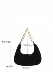 حقيبة مقبض معدنية سلسلة ذات نمط صلب أنيق، حقيبة كلاتش كاجوال متعددة الوظائف بتصميم مطفي رجعي للنساء