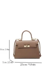 حقيبة يد نسائية جلد PU جديدة الموضة، سعة كبيرة، منسجمة الشكل الأنيق الراقي، حزام كتف قابل للتعديل، لون بيج