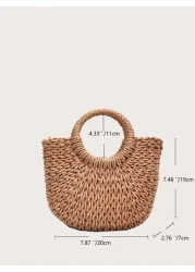 Yogodlns حقيبة كروس بودي محاكة من القش مزينة باللآليء والورد اليدوية حقيبة يد صغيرة عصرية للصيف