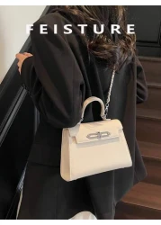 قطعة واحدة من شارة يدوية معدنية من مواد PU عصريّة، حقيبة مربعة صغيرة مزودة بإغلاق مغناطيسي مناسبة للبنات والسي