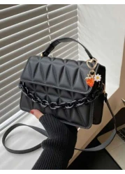 2024 New Fashion Shoulder Diagonal Package Simple Diamond Grid Popular Handbag With Detachable Strap