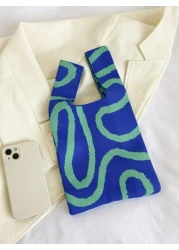 duke bear Knot Bag Ladies Geometric Pattern Crochet Bag Suitable For Vacation 1 Piece Mini Crochet Bags Handheld Bag Geometric Pattern Knitting Crochet Breathable Lightweight Foldable Pocket Suitable