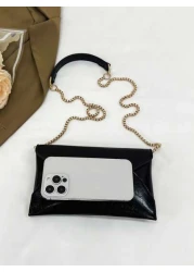 حقيبة مخططة ظرف صلابة بلون سادة بو بنمط ظرف  وهي حقيبة يد جميلة للحفلات الملونة في ألوان زاهية، تأتي بحزام كتف