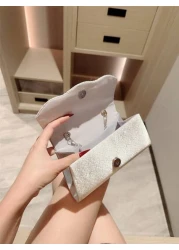 1pc Classic Pleated Satin Design Formal Evening Dress Party Clutch Bag Elegant For Prom Wedding Ball Dance Envelope Chain Bag Tready Party Bags Perfect For Party Wedding Prom Dinner Banquet Essential