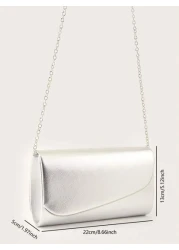 Glitter Shiny Luxury Glamorous Elegant Exquisite Large Women Clutch Purse Evening Bag Prom Handbag With Detachable Chain For Wedding Velvet Elegant For Girls Women College Students Rookies White Colla