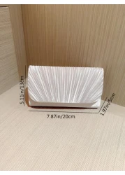 Moonlit EveBag Glitter Bling Shiny Glamorous Elegant Exquisite Mini Pleated Flap Design Evening Bag Dinner Bag For Party Girl Woman For Female Perfect For Party Wedding Prom Dinner Banquet For Best Gi