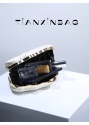 New Fashion High End Party Banquet Seashell Design Clutch Purse Pleated Lady s Hand Held Bag Evening Dress Handbag Formal Event Bag