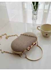 حقيبة مسائية أنيقة وعصرية صغيرة / حقيبة كلاتش لامعة / حقيبة مسائية لامعة مرصعة بالراين ، سلسلة معدنية ، حقيبة ذ