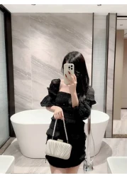 Moonlit EveBag Glamorous Elegant Exquisite Quiet Luxury Sequin Stylish Luxury Shiny Faux Pearl Clutch Box Bag Evening Bag For Wedding For Party Girl Woman Bride Elegant Pearl Clutch Prom Bag