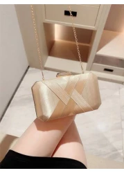 A Classic Crossed Satin Box Clutch Bag With High End Feel Suitable For Evening Party Formal Occasions Dance Events Romantic Weddings Chain Strap Banquet Handbag