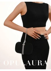 OpulAura Vintage Velvet Box Shaped Evening Clutch Bag Luxury Rhinestone Decorated Formal Party Purse For Holiday Gala Wedding Formal Occasion Black