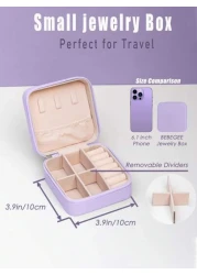 1pc Portable Travel Jewelry Box Mini PU Earring Ring Storage Case Minimalist Makeup Organizer Box Detachable Jewelry Display Tray Multifunctional Desktop Storage Box For Rings Pendants Earrings Neckla
