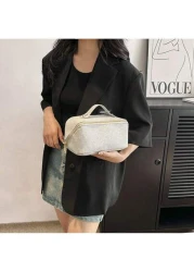 Shiny Makeup Bag Multifunctional Large Capacity Travel Cosmetic Bag Luxury Rhinestone Makeup Bag Shiny Cosmetic And Evening Bag Dinner Bag For Party Girls Women And Brides Perfect For Parties And Even