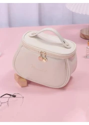 1pc Waterproof Handbag Large Capacity Cosmetic Bag Oil Proof Storage Makeup Bag Bathroom Cosmetic Bag Portable Travel Toiletry Bag Suitable For Lipstick Makeup Eyeshadow Palette Skincare Makeup Brushe