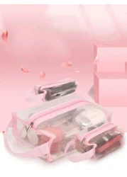 3 Packs Pouch Mesh Cosmetic Bag Portable Makeup Pouch Travel Toiletry Bag For Makeup Organizer Home Office Travel Accessories Mesh Makeu Makeup Organizer