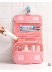 حقيبة مستحضرات التجميل للسفر قطعة واحدة، حقيبة أدوات التجميل القابلة للتعليق، حامل فرش المكياج، منظم حقيبة م