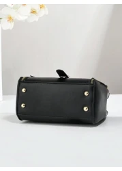 PLANEE Lightweight Business Clamshell Square Bag With Top Handle Shoulder Small Bag Fashionable Crossbody Bag High End Solid Color Small Square Bag Classic Versatile Commuter Small Bag Ideal For Offic