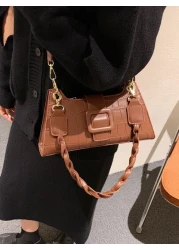 حقيبة خفيفة محفورة بنمط تمساح للفتيات والنساء الشابات وطالبات الجامعات والمبتدئين والموظفات، خاصة للتنقل، ا