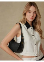 MOTF PREMIUM حقيبة كتف جلد صناعي سحاب أنيقة للتنقل