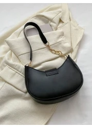 Lightweight Business Casual Small Hobo Bag Solid Color Metal Decor For Teen Girls Women College Students Rookies White Collar Workers Perfect For Office College Work Business Commute Outdoors Travel O